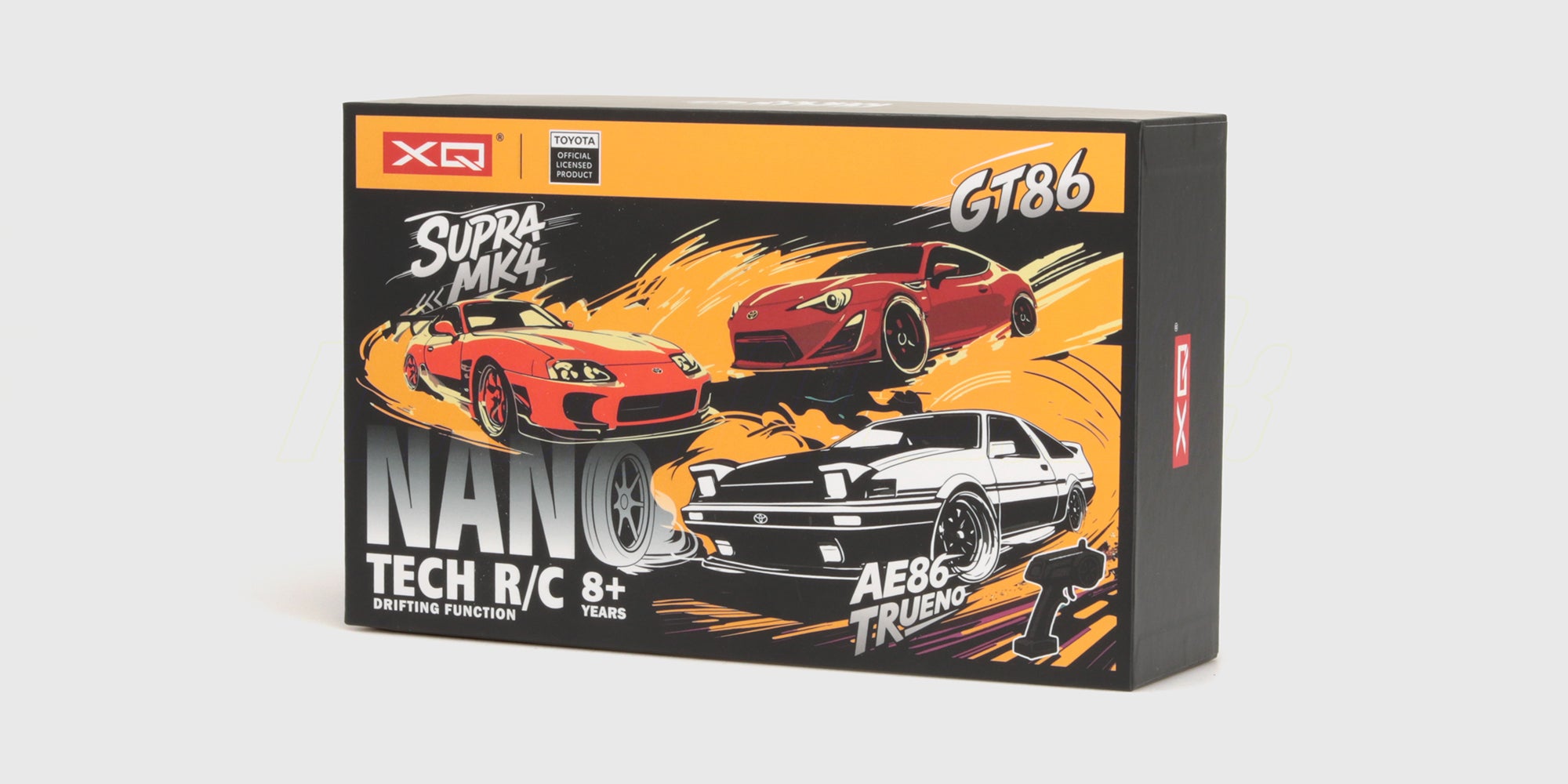 Emballage til officielt licenseret Nano Drift Toyota Supra MK4