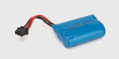Blåt 7,4V 1500mAh Li-ion batteri med SMP4-stik og ledninger til fjernstyret bil.