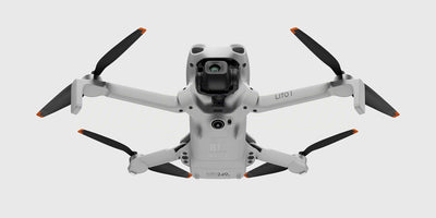 DJI Lito 1 set skråt nedefra på hvid baggrund