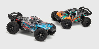 Hurricane i lightning modellen i blå og grøn set side om side på hvid baggrund