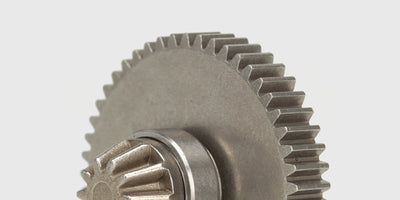 HyperGo Super HD spur gear assembly i metal med lejer og aksel til MJX fjernstyrede biler.