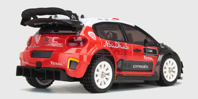 HyperGo Drift fjernstyret MJX bil i Citroën design med grå detaljer og drift-dæk vist på hvid baggrund.