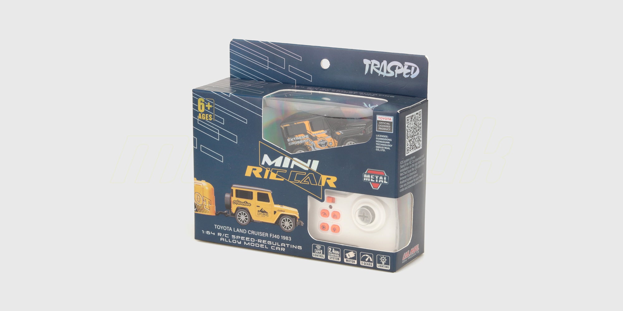 Emballage til officielt licenseret Mini RC Car Land Cruiser FJ40