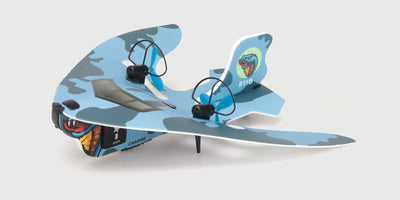 Blå og hvid Mini Glider svævefly i letvægtsskum ideel til begyndere.