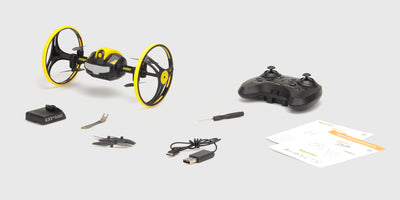 Rolling Drone med sender, batteri, reservedele og tilbehør