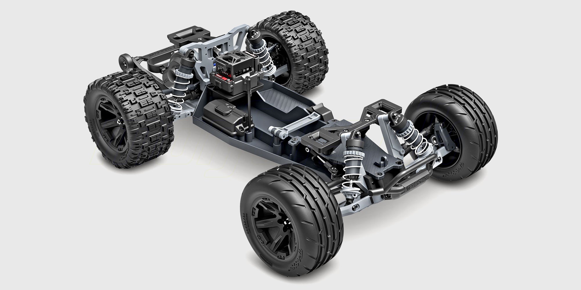 Chassis på Traxxas Rustler 2WD Brushless VX3 uden karosse