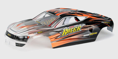 Sort Spirit Body karosseri i plast til fjernstyret Spirit monster truck set fra siden på hvid baggrund.