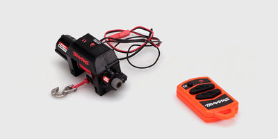 Sort Traxxas Pro Scale Winch med krog og wire til TRX-4 og TRX-6 fjernstyret bil.