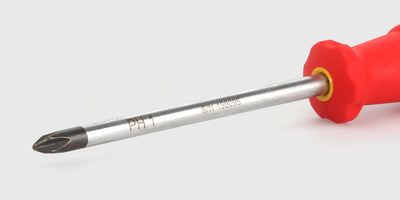 SwissGrip stjerneskruetrækker med rødt ergonomisk håndtag og PH-spids til præcisionsarbejde.
