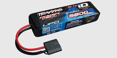 Traxxas Power Cell 2S LiPo batteri på 7,4V og 5800mAh med iD-stik til fjernstyrede biler.